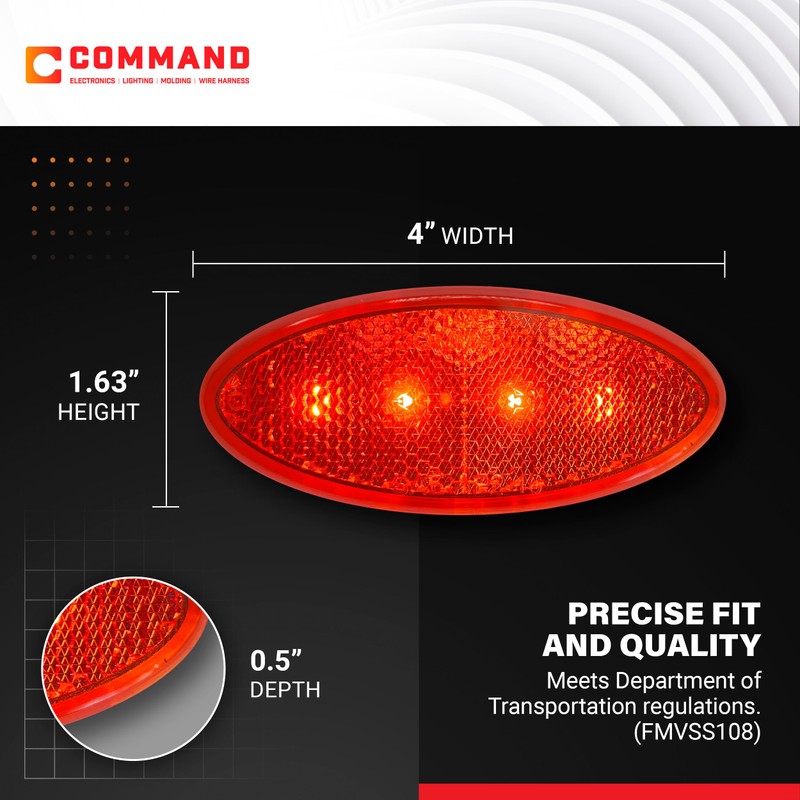 Command Electronics OEM 12V LED RV & Trailer Oval Clearance