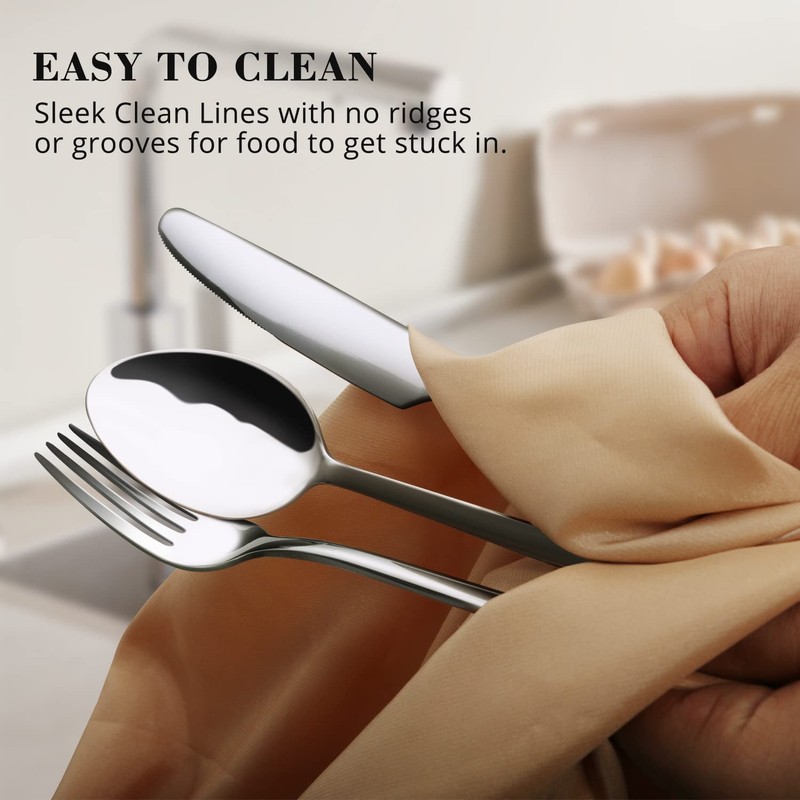 KINGSTONE 40 Piece Silverware Set, Flatware Set for 8, 18/10