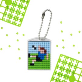 Pixel P90058-15501 Fun Craft Set Football for 10 Children, with 10 Medallions for Pixeling, Easy Plug-In System without Ironing or Gluing, Ideal for Children's Birthdays, Craft Afternoons, Schools and