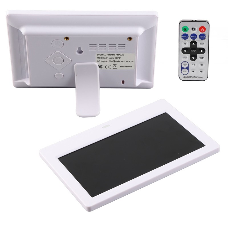 Digital Photo Frame White 7in IPS Screen 1024x600 HD Electronic