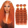 24 24 24 inch Orange Human Hair Bundles Ginger Deep