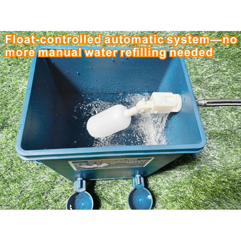 Chicken Waterer with Float Controlled Automatic Set, Chicken Coop Accessories