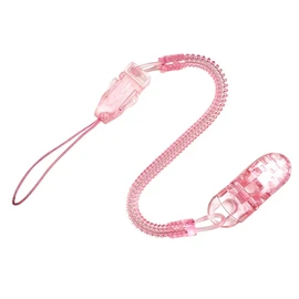 Curl Cord Coil Strap Stretchable Thin Type with Simple Clip Anti-fall Lost for Cell Phone, USB Memory, Mascot, Keys, Whistle, Set of 3 (Pink)