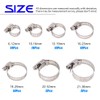 Swpeet 60Pcs Assorted Sizes Hose Clamps Kit, 304 Stainless Steel