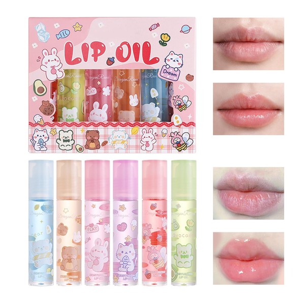 6 Color Lip Gloss Set, Lip Balm Set, Cute Lip