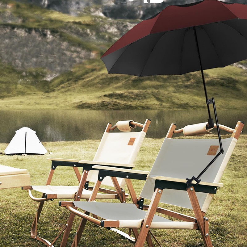 XLINGZA UPF 50+ Beach Umbrella with Adjustable Universal Clamp