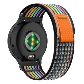 SumRioo 22 mm Strap for Garmin Garmin Venu 3/Venu 2/Vivoactive 4, Nylon Sport Band for Garmin Forerunner 265/255/255 Music, Black/Rainbow