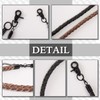 CHROME CRANE WB007 Men's Leather Wallet Chain Stylish Braided Mesh