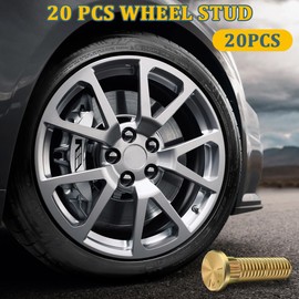 NOOTO 20 Pack 3/8-24 38 mm Wheel Lug Stud Replacement for Polaris Ranger Crew 500 4X4 09-2020 7518378