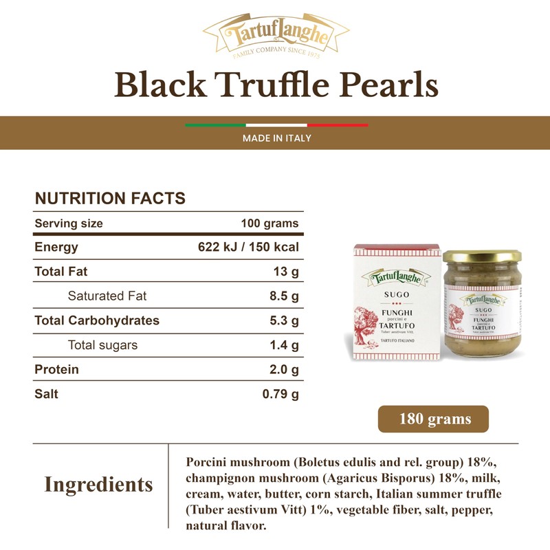 Tartuflanghe Porcini Mushroom and Truffle Sauce. 180g 6.35oz