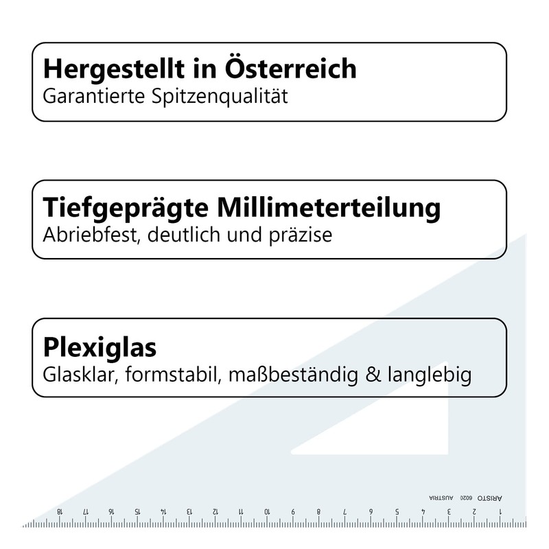 Aristo AR6023 Set Square 60° Perspex 262 mm Transparent