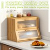 Large Bread Box Double Layer Bamboo Bread Box for Kitchen