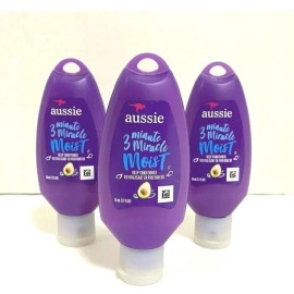 Aussie 3 Minute Miracle Moist Deep Conditioner 1.7 oz Travel Size Pack of 3
