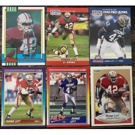 RONNIE LOTT 6-Card 1990 LOT Topps #9 Fleer Pro Set Score 49ers Raiders HOF! MINT