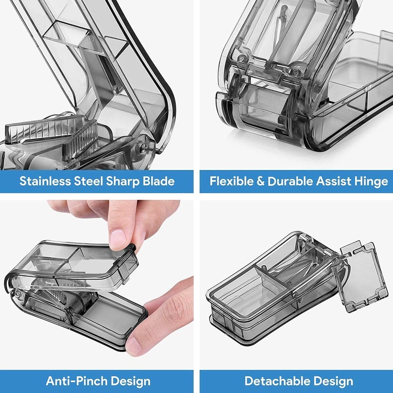 Aznze Medicine Cutter 8 Points Portable Tablet Cutter Dispenser Medicine
