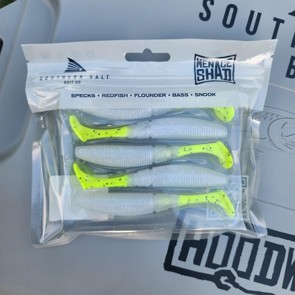 Southern Salt Co. Menace Shad 4″ Soft Plastic Paddle Tail