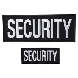 YYlingx 2 Pack Security Patches, One Large and One Small Embroidered Letters Patches, Security Patches for Vest Jacket DIY
