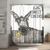 citari Funny Donkey Shower Curtain Rustic Floral Farmhouse Bathroom Shower