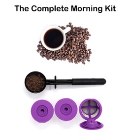 Reusable K Cups Coffee Filter Pod for Keurig 1.0 & 2.0 Machines - Coffee Scoop Funnel and 3 Pack K Cup Filters - Universal Refillable KCups - Fits K-Duo, K-Classic, K-Elite, K-Select, K-Cafe Brewers