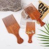 AUEAR, 3 Pack Hair Pick Wooden Comb, Wide Tooth Afro