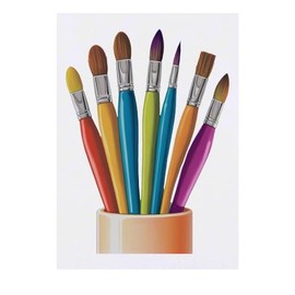 'Colourful Artist Brushes' Temporary Tattoo - Water Resistant, Skin-Safe, Non-Toxic Transfer (TO00069857)