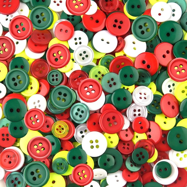 TUPARKA 310 Pcs Craft Buttons Mixed Colour Resin Round Buttons