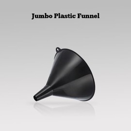 Bistras Jumbo 8" Extra Large Plastic Funnel for Automotive Use - Kitchen Funnels for Filling Bottles, Jars, Containers or Lab Use - Oil Funnel for Gas, Car Oil, Lubricants and Fluids (2)