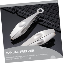 MAGICLULU 1pc Stainless Steel Fishbone Clip Culinary Tweezer Plier Manual Hair Remover Tweezers Kitchen Suger Tong Chicken Picker Kitchen Plier with Slant Tip Stainless Steel Tong
