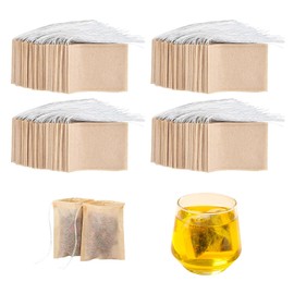 600 Pcs Tea Filter Bags, Disposable Empty Tea Bags with Drawstring, Disposable Tea Filter Bags for Loose Tea, Brown Natural Unbleached Tea Bags for Coffee