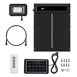 Automatic Chicken Coop Door Extra Large Solar Powered Auto Chicken Door with LCD Display, Remote Control, Anti-Pinch Design, Aluminum Alloy Chicken Door with Timer & Light Sensor 4 Modes