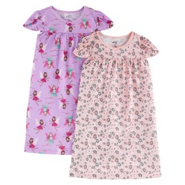 Simple Joys by Carter's Toddler Girls' Nightgowns, Pack of 2, Animal Print/Fairy, 2-3T