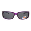 SA106 Womens Rhinestone Anti-glare Polarized Chic Narrow Rectangular Sunglasses Purple