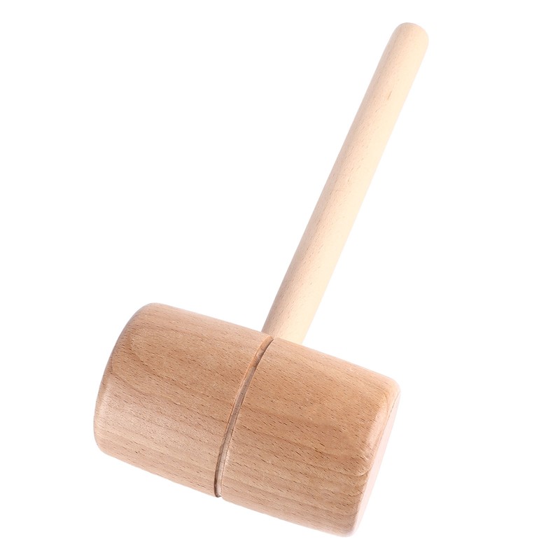 Wooden Mallet Round Head Lightweight Solid Beech Wood Hammer for