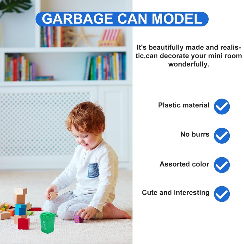10 PCS Miniature Trash Can Set - Realistic Garbage Bin