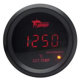 Tiny Force US 2" 52mm Digital Red LED Exhaust Gas Temp Temperature EGT Gauge with Sensor Car Renovation Celsius