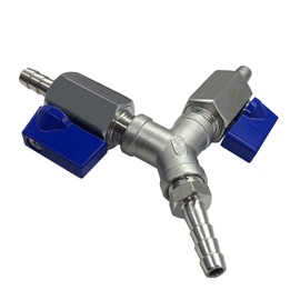 Beduan Stainless 3 Way Shut Off Ball Valve, 1/4" Hose Barb 2 Switch Y Shaped Valve Water Fuel Air Gas