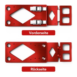 90° Guide Rail Angle Stop Aluminium: Precise Mitre Stop for Circular Saw Wood Cutting Compatible with Slide Rails Red DIY and Professionals