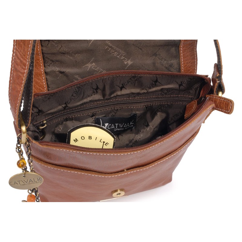 Catwalk Collection Handbags - Women's Leather Anti Theft Crossbody Bag