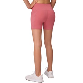 DALIGIRL Girl's Volleyball Bike 4 Packs Spandex Compression Pockets Dance Yoga Athletics Shorts, Black/Navy/Grey/Pink, Small