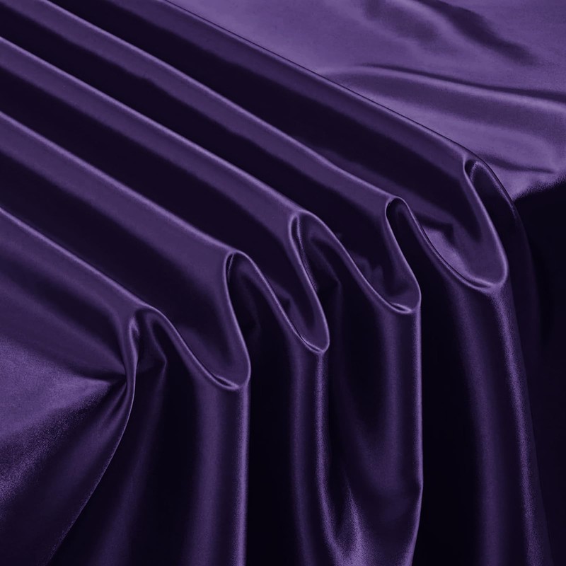 Horbaunal Purple Satin Tablecloth 60 x 84 Inches Rectangle Table