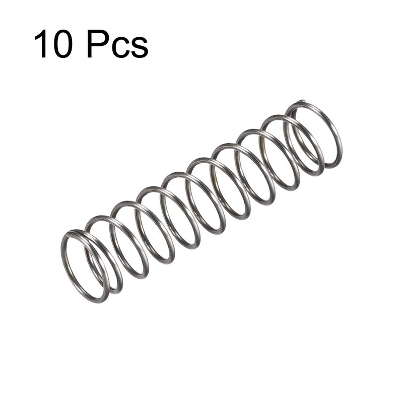sourcing map Compression Spring 10 mm External End 0.8 mm