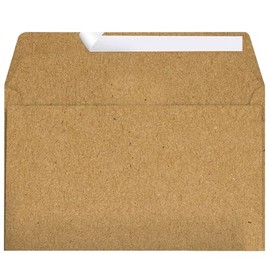 100 Envelopes C6 Kraft Paper 114 x 162 mm without Window Brown and Environmentally Friendly Peel and Seal with Removable Strips