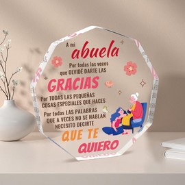 HITHESPO HITHESPO Abuela Gifts, Gifts for Grandma in Spanish Acrylic Plaques, Abuela Mothers Day Gifts for Grandma, regalos para abuelas, Spanish Grandma Birthday Gifts, regalo abuela cumpleaños