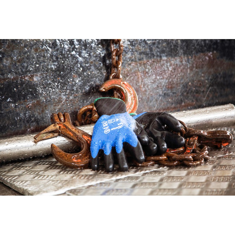 Keron Agua Work Gloves Size 9/L 2-Tone Double Dipped