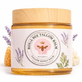 Royal Bee Tallow Honey Balm - Hidratante nutritivo con sebo orgánico, cera de abejas y miel | Hidratación natural y reparación de la piel para rostro y cuerpo