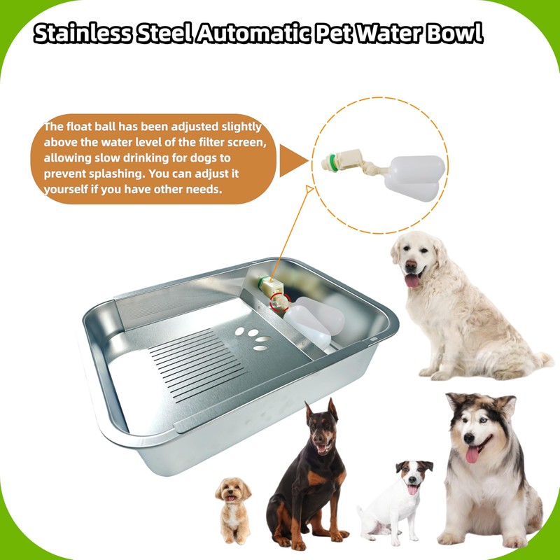 Automatic Water Dispenser for Dogs Slow-Drink,Splash-Proof Design