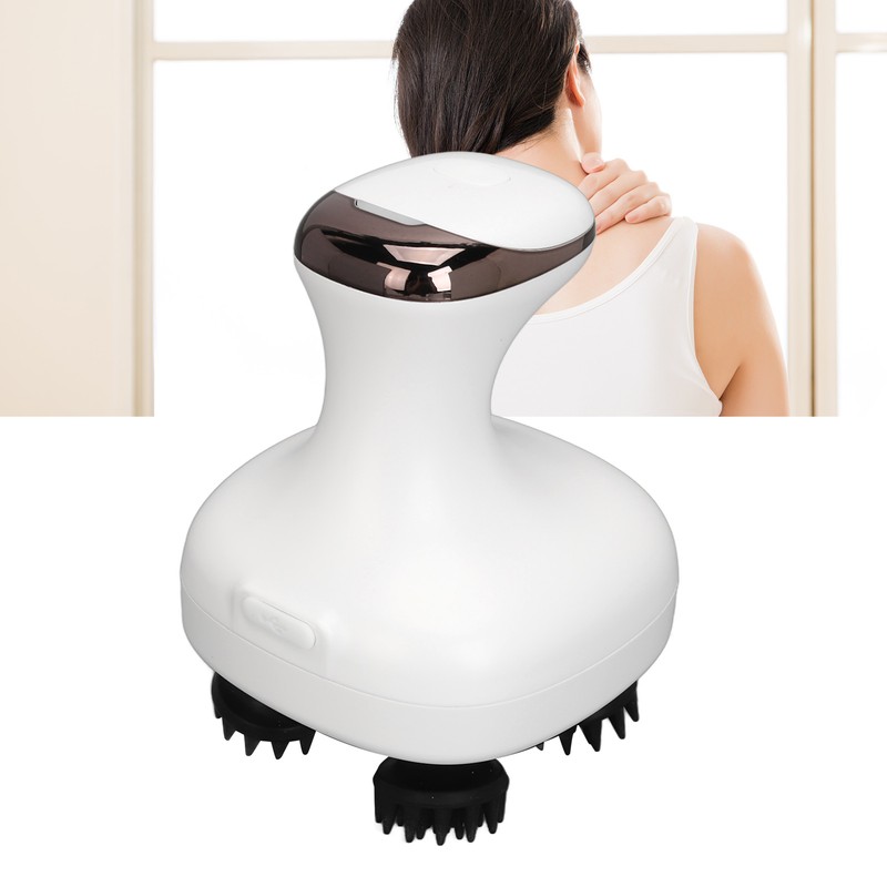 Electric Scalp Massager Red Lighting 6 Modes 4 Massage Head