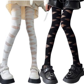LIMSE Black and White 2-piece Set, Bandage, Tights, Lolita, Gothic Lolita, Mine Type, Cosplay, High Socks, Yumekawa, Punk, Black