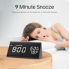 Digital Alarm Clock, with Wooden Electronic LED Time Display, 3