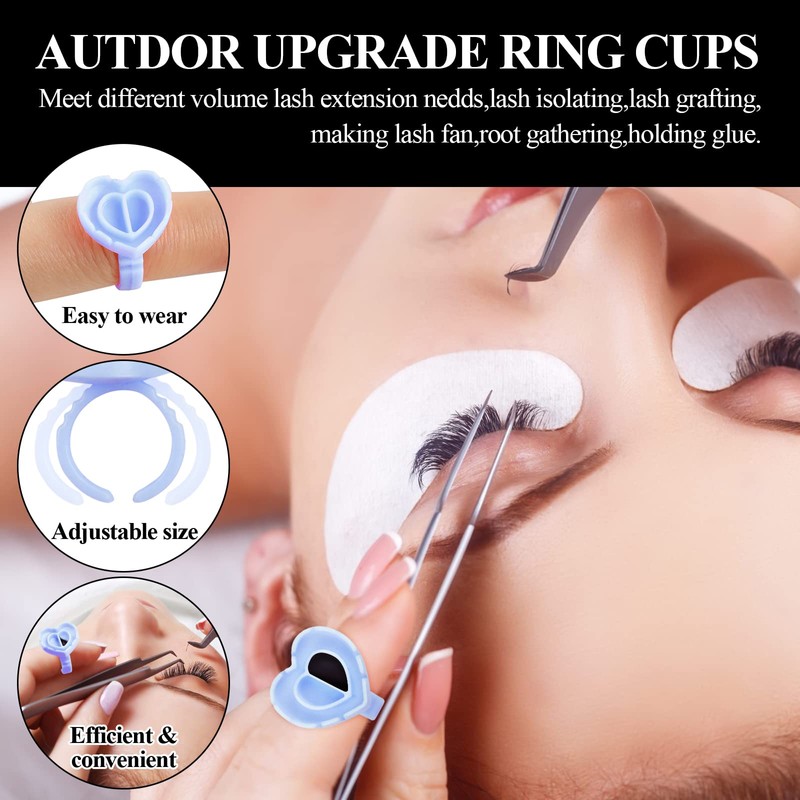 200 pieces of disposable plastic adhesive rings Eyelash adhesive rings